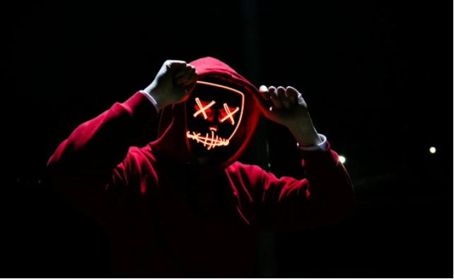 Holloween man in red hoddie