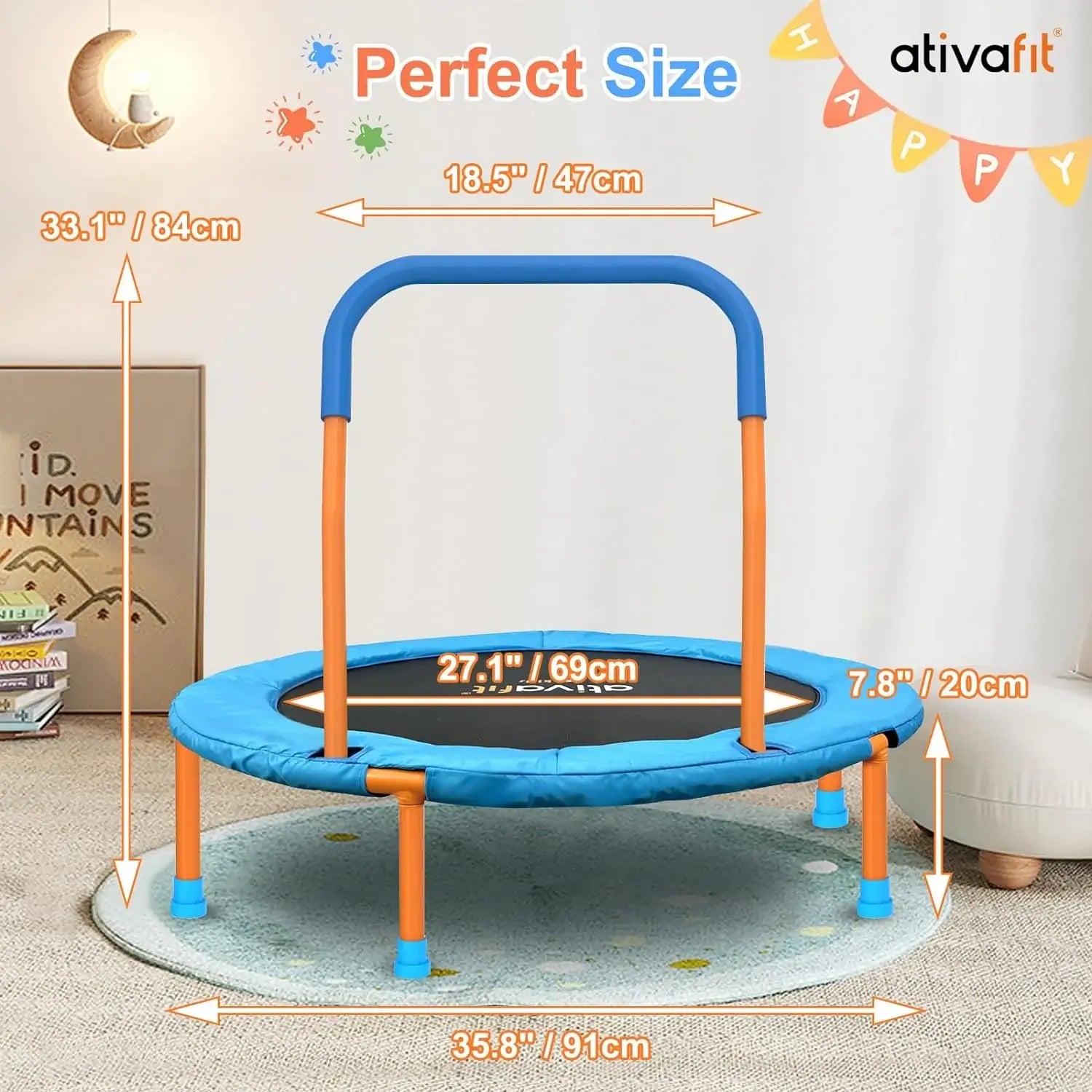 Ativafit Skyburst Drift - 36" Foldable Trampoline Rebounder