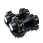 Spark Adjustable Dumbbells Midnight black - Women Beginners | Easy Use, 27.5 Lbs in sleek black design with compact base for home workouts and strength training.