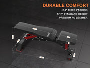 Workout bench with multiple incline positions and weight capacity 1200 lbs
