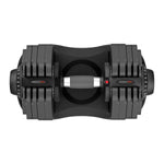 Top view of Flare Adjustable Dumbbell - Ativafit 88 lbs showing dial system and compact tray for space-saving fitness equipment.