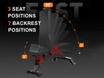 Man using adjustable workout bench with dumbbells in gym setting