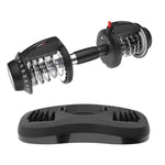 Exploded view of Flare Adjustable Dumbbell - Ativafit 88 lbs showing internal weight plates and adjustment mechanism for customizable workouts.