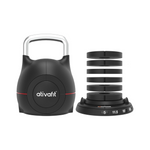 Ativafit Adjustable Kettlebell 5-44 lbs with 7-in-1 weight plates and ergonomic handle, ideal for compact home gym setups.