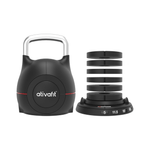 Ativafit Adjustable Kettlebell 5-44 lbs with 7-in-1 weight plates and ergonomic handle, ideal for compact home gym setups.