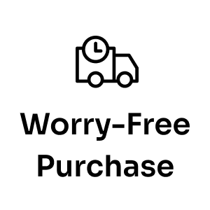 Worry-Free Purchase icon featuring a delivery truck with a clock, representing Seel shipping insurance add-on for secure Ativafit orders.