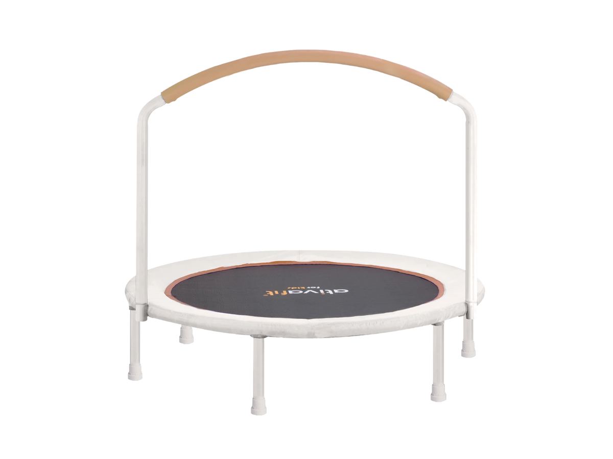 Small trampoline with a handle on a white background