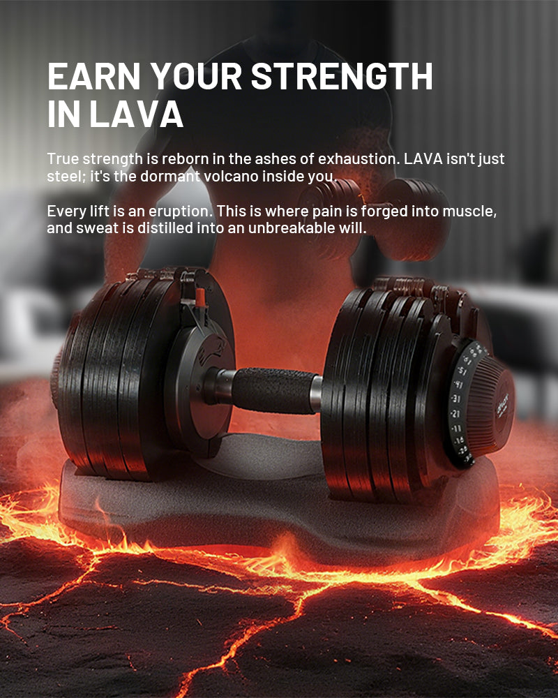 Ativafit Adjustable Dumbbell Lava 66 lbs for  serious strength training