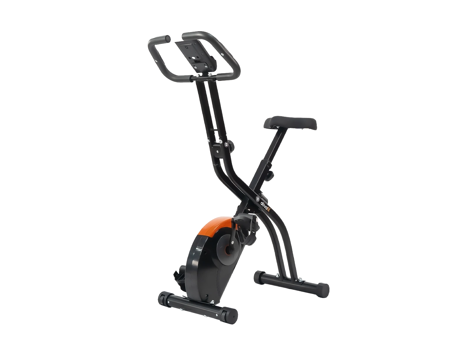 Ativafit Foldable exercise bike with digital monitor and adjustable seat for home cardio workouts