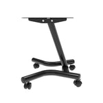 Side view of black Ativafit fitness weight rack with caster wheels
