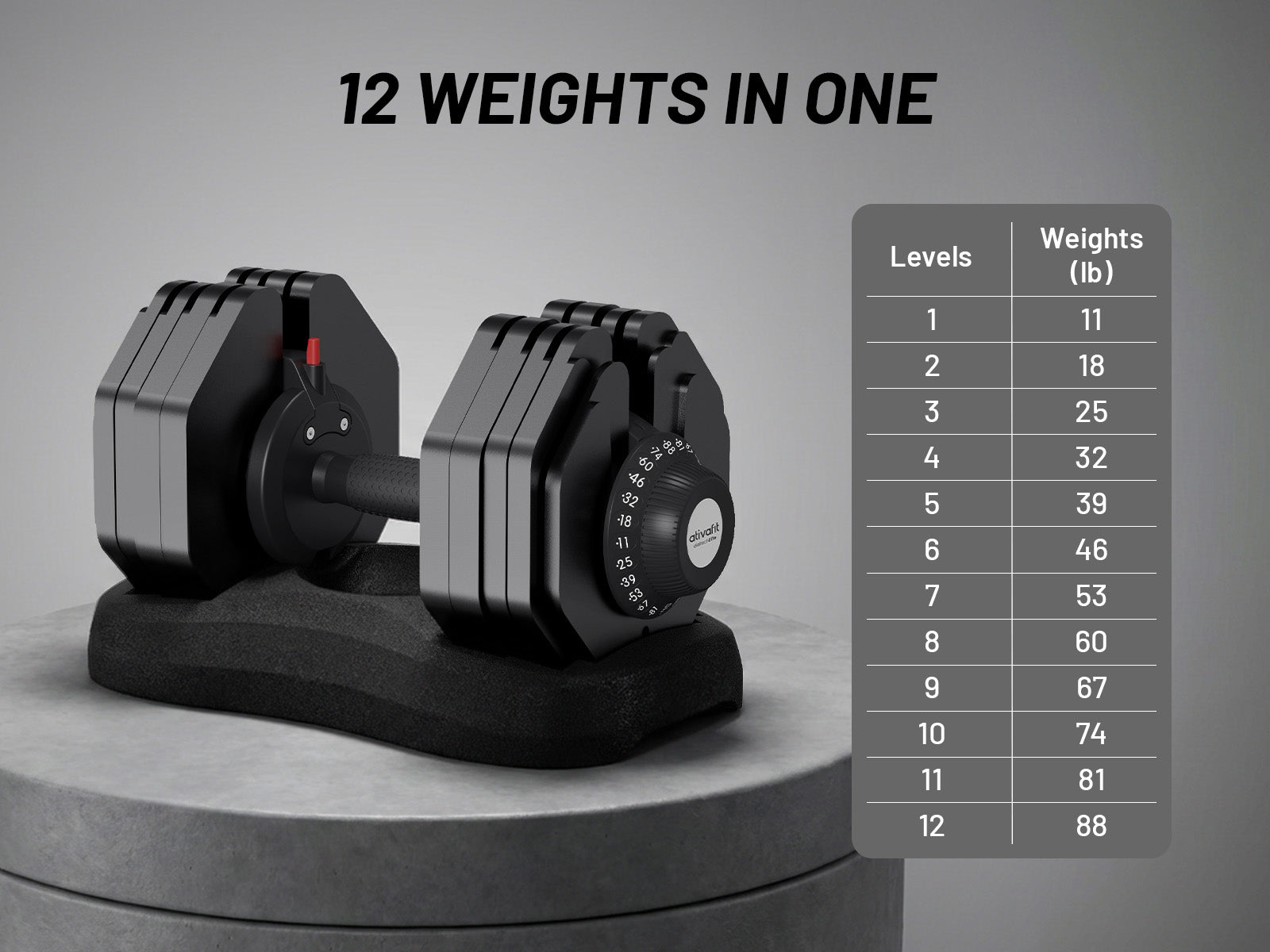 Ativafit Flare 88 Lb Adjustable Dumbbell Set