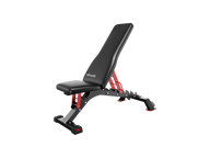 Ativafit Apex Pro adjustable workout bench with black padding and red frame