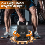 Ativafit 7-in-1 Adjustable Kettlebell 5-44 lbs with rotating dial for quick weight changes, ideal for strength training at home or gym.