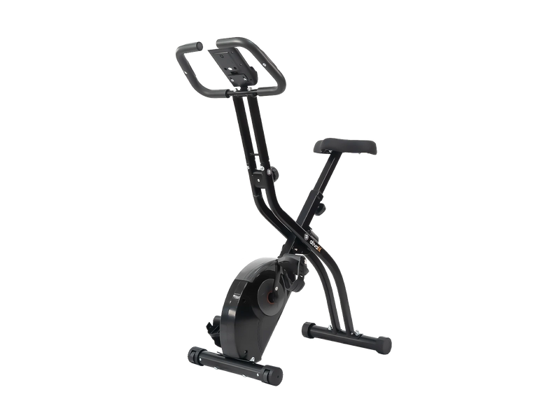 Ativafit Foldable exercise bike with digital monitor and adjustable seat for home cardio workouts
