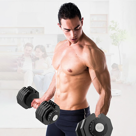 Ativafit adjustable dumbbells in home gym setting