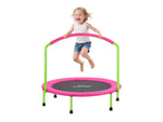 36 trampolin big handle with kid pink