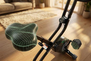 Ativafit Foldable exercise bike with digital monitor and adjustable seat in a cozy living room