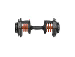Pair of adjustable dumbbells handle on a white background