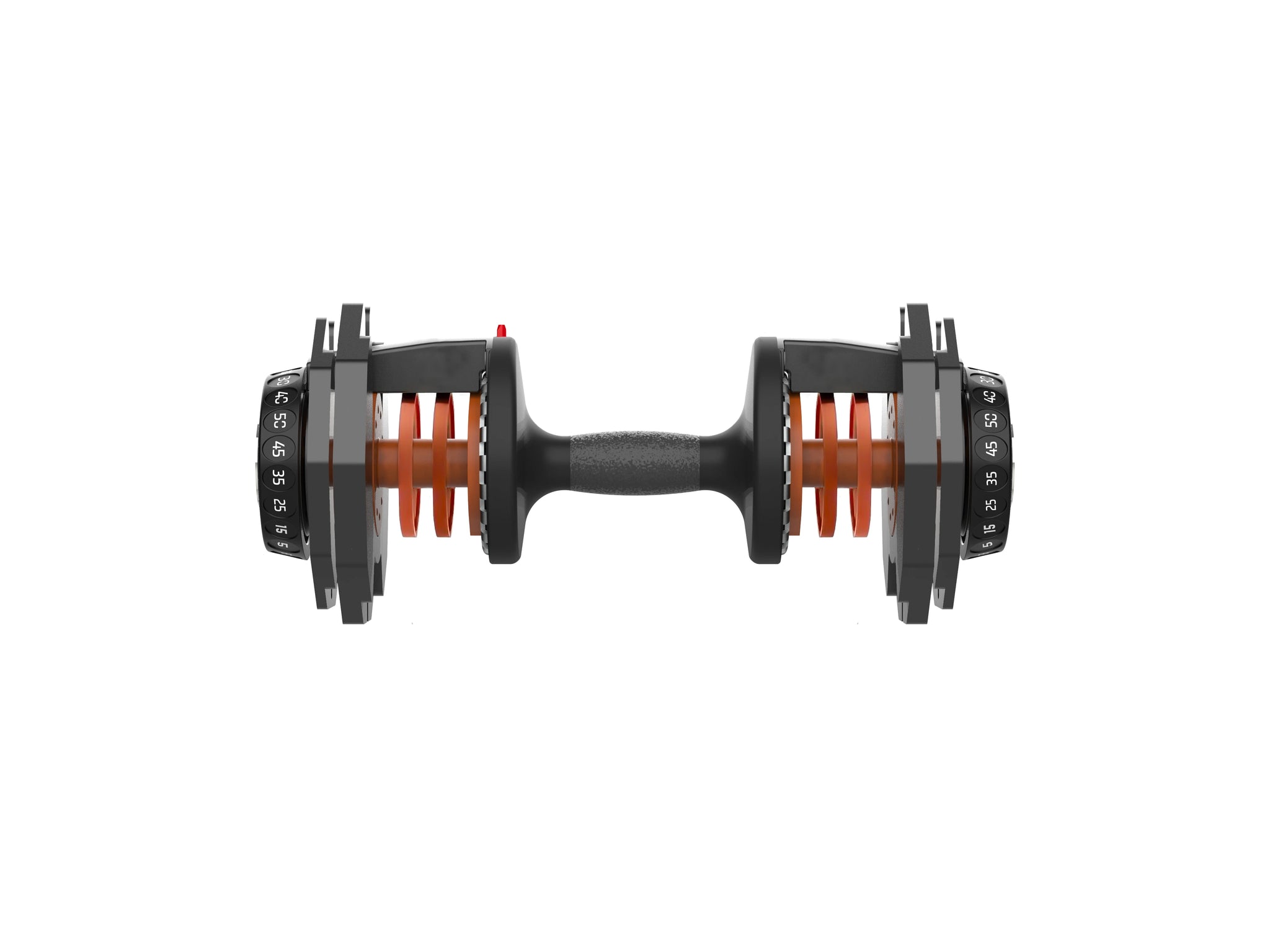 Pair of adjustable dumbbells handle on a white background