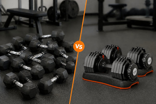 <high>A Space-Saving Adjustable Dumbbell Set That Replaces 10 Pairs</high>