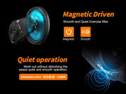 Exercise bike with magnetic drive technology on a black background