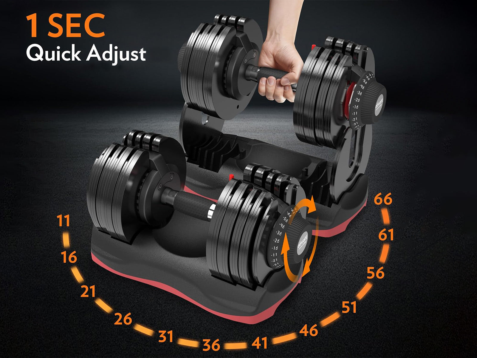 Ativafit Lava 66 Lb Adjustable Dumbbell Set