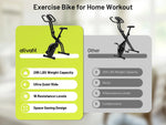 Comparison of Ativafit exercise bike features with other bikes on a blurred background
