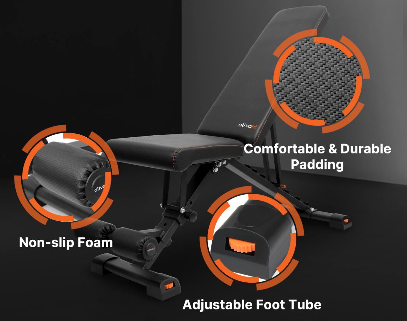ativafit トレーニングベンチ Adjustable Multi-purpose Home Workout Bench | Ativafit