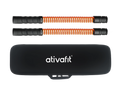 Black and orange spring ropeless battle ropes with 'ativafit' branding on a white background
