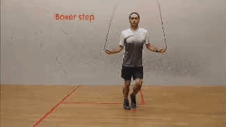 Boxer step jump rope demonstration