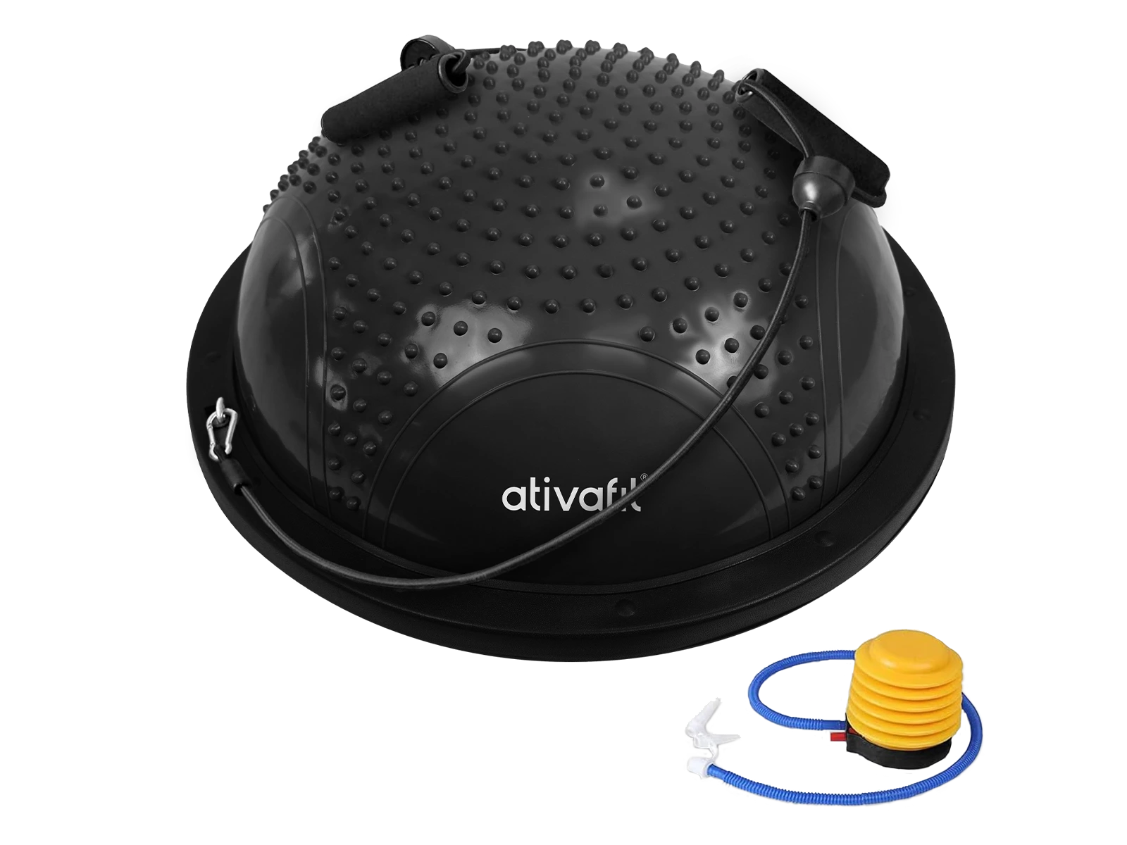 Black balance trainer with pump on a white background