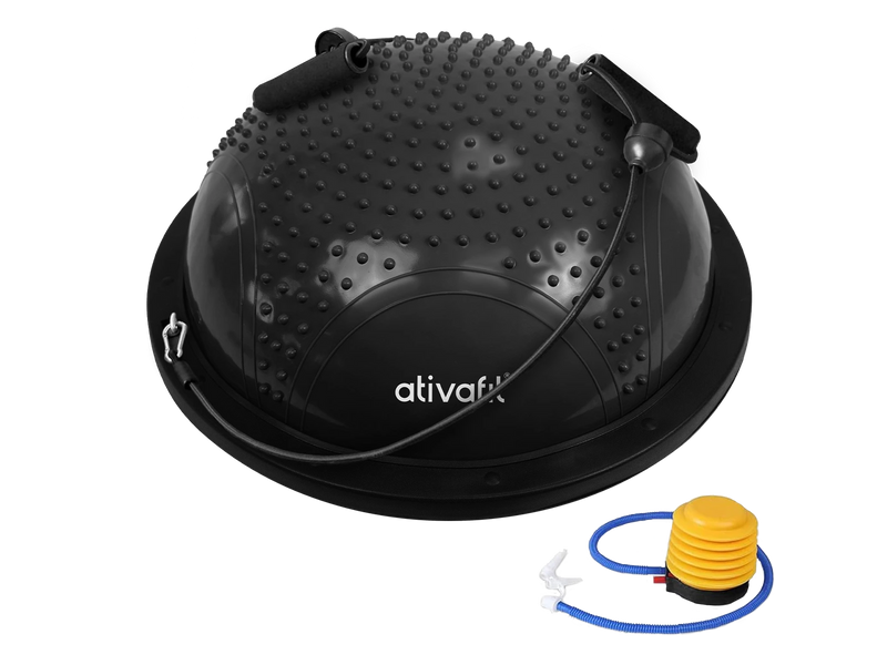 Black balance trainer with pump on a white background