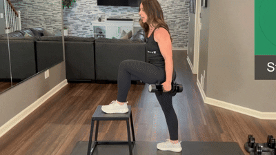 Step-ups exercise demonstration