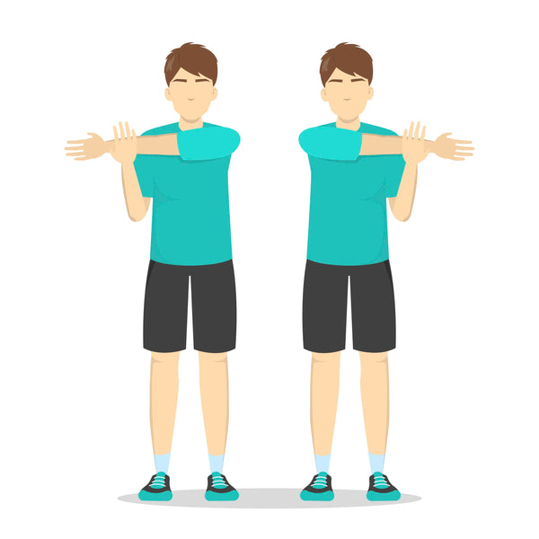 Across the chest stretch demonstration