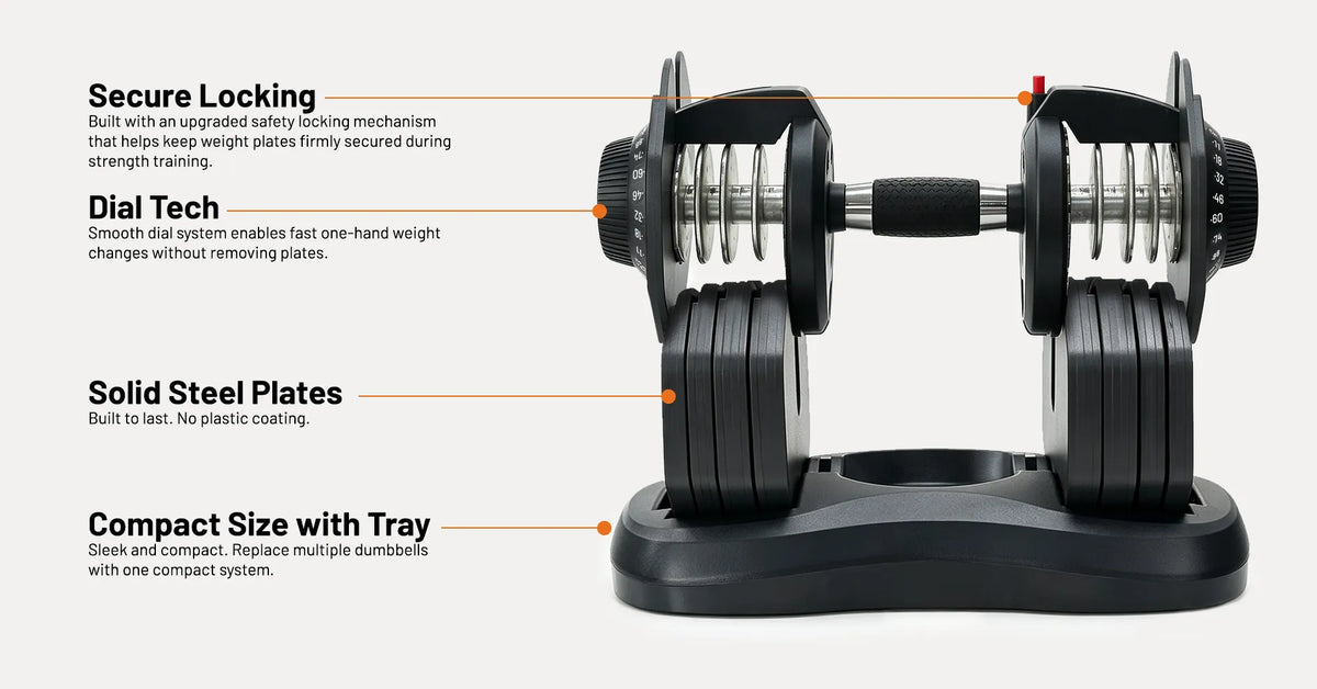 Flare 88 lb Adjustable Dumbbell Set | Ativafit