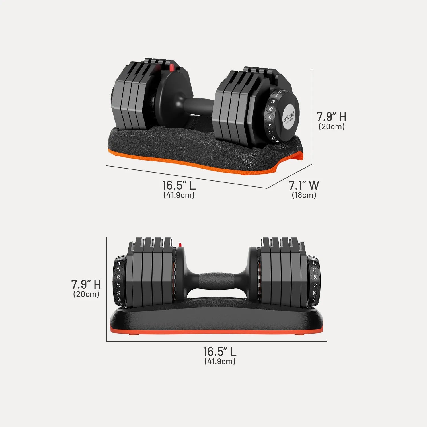 Ativafit Martian 50 Lb Adjustable Dumbbell Set