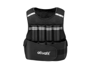 Black weight vest with 'ativafit' branding on a white background