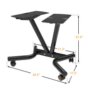 Ativafit Adjustable dumbbell stand with wheels for home gym organization