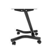 Side view of black Ativafit fitness weight rack with caster wheels
