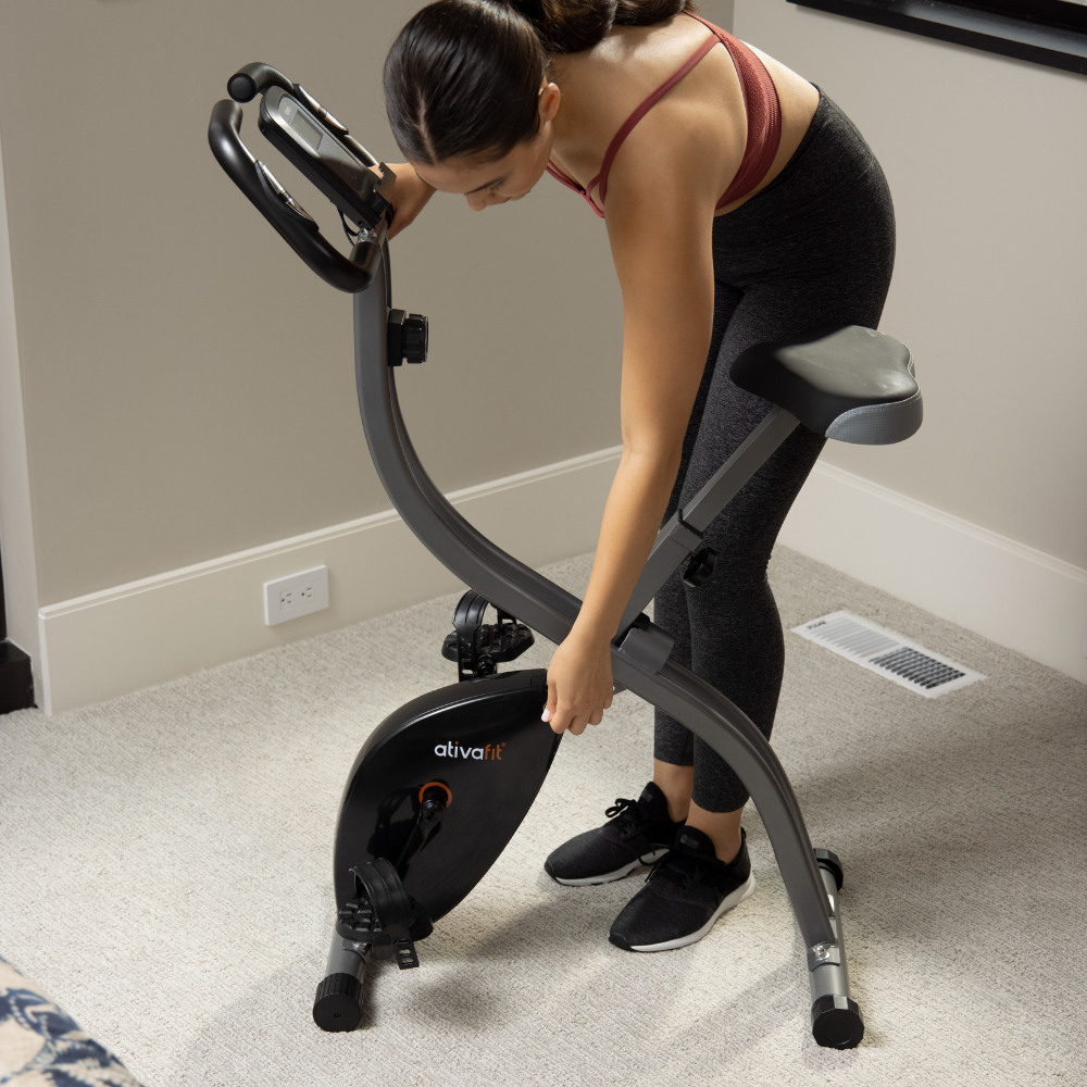 F8 Foldable Exercise Bike w. Health Monitor